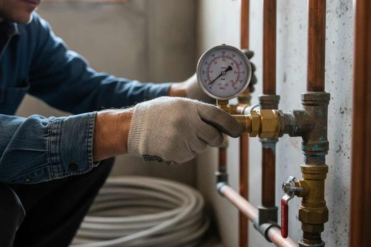 Pressure testing a repaired line during Water Line Repair in Middleburgh